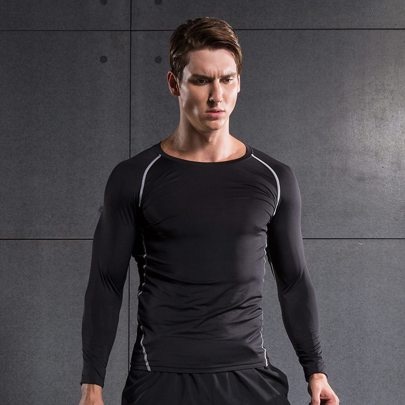 

Men Compression Running Shirt Base Layer Skin Fitness Exercise Cycling Soccer Football Shirts Underwear Tights Jerseys