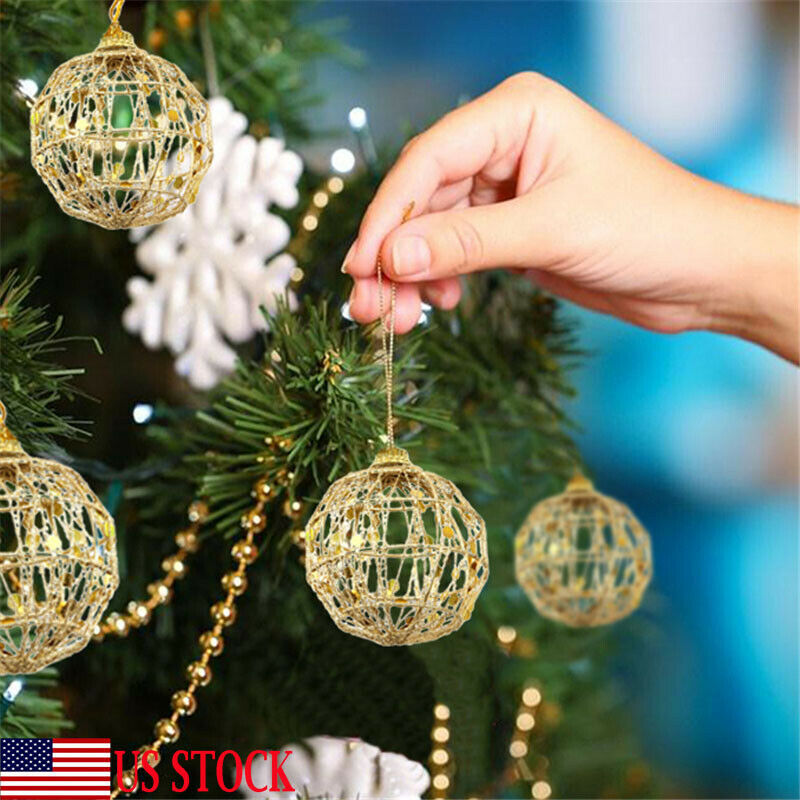 

6pcs 5CM/6CM Christmas Xmas Tree Gold Ball Baubles Hanging Party Ornament Decoration Pendants