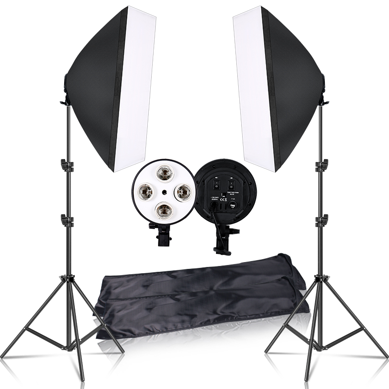 

Photography 50x70CM Lighting Four Lamp Softbox Kit With E27 Base Holder Soft Box Camera Accessories For Photo Studio Vedio