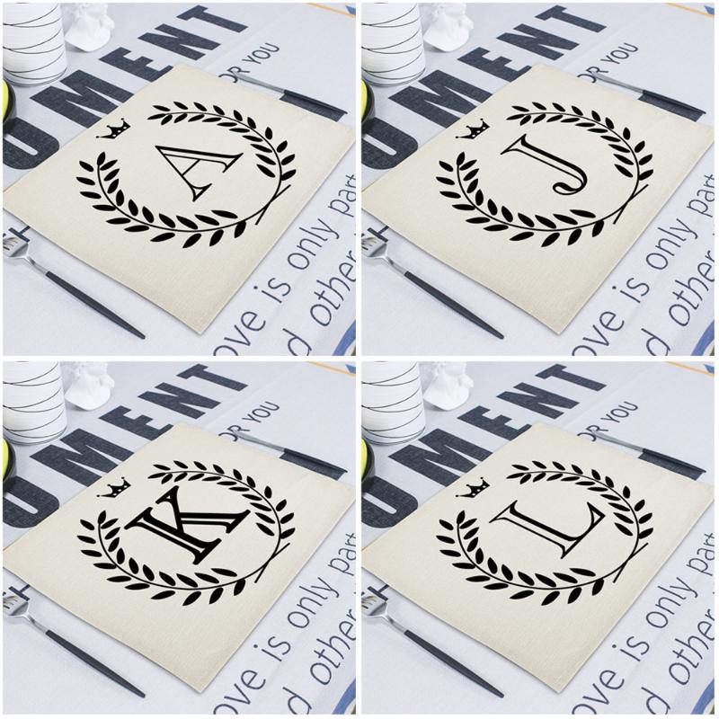 

42*32Cm Geometric Letter Wedding Napkins Dining Table Mats Drink Coasters Linen Pads Kitchen Table Mats Toalla Algodon Napkin
