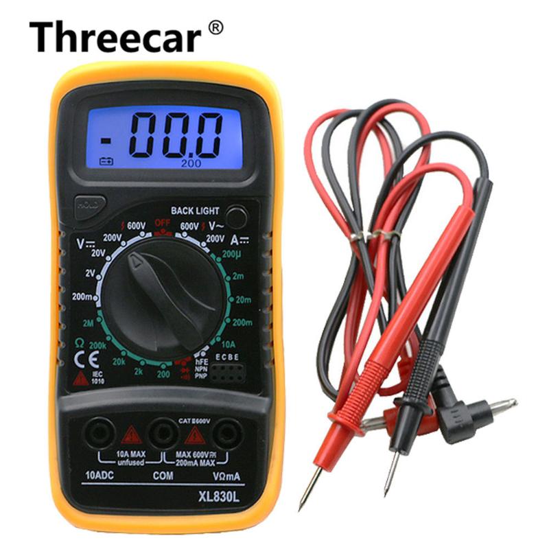 

Portable Digital Multimeter Backlight AC/DC Ammeter Voltmeter Ohm Tester Meter XL830L Handheld LCD Multimetro for car audio