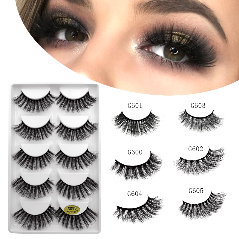

5 pairs thick 3d mink lashes false eyelashes natural long 3d mink lashes handmade false eyelash for maquiagem cilio lash makeups