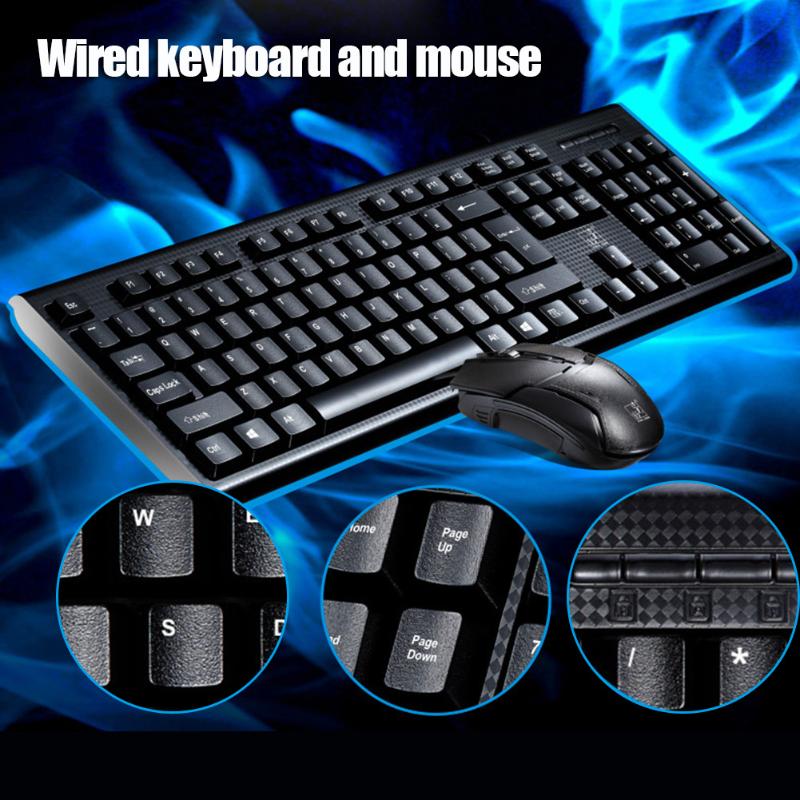 

Keyboard Mouse Set Wired Universal for Home Office Computer Desktop PC NC99