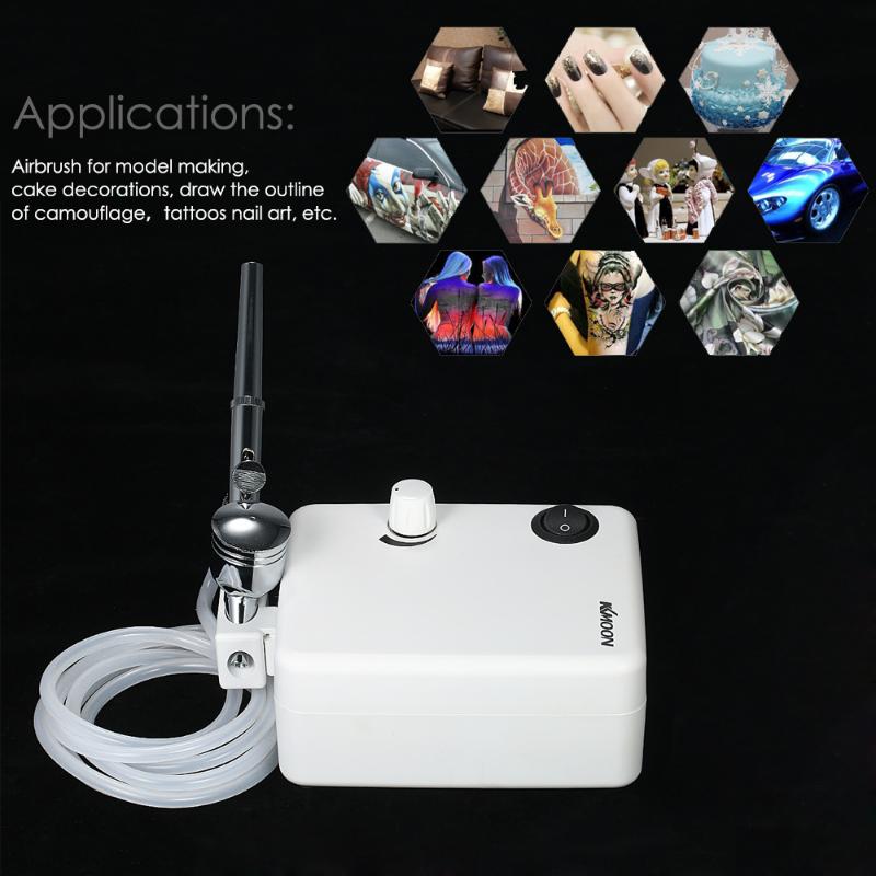 

Airbrush Mini Air Compressor Set Feed Air Brush Kit for Art Painting Manicure Craft Tool Set 100-250