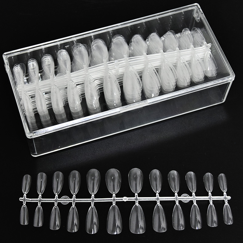 

504Pcs/520Pcs 1Box Nail Full Cover Stiletto Nails Almond Fake Nails Acrylic Sharp Ending False Nail UV Gel False Tips, Td50-1