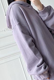 

Women Hoodie Mid-length Sweatshirt Loose Oversized Soft Hooded Top, Purple