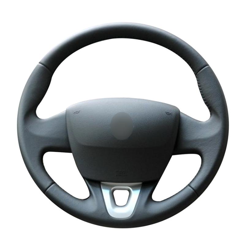 

Black PU Artificial Leather Hand-stitched Car Steering Wheel Cover for Megane 2008-2020 Fluence (ZE) 2010-2020