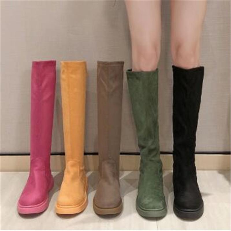 

2020 New Winter Colourful Models Snow Boots Women Over The Knee Boots Female Shoes Long Slim Feminino Zapatos Mujer Botas, Knee high