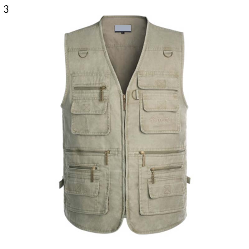 

Men's Denim Vest Outdoor Casual Multi-Pocket Loose Plus Size Jacket Sleeveless Coat Fishing Photographing Jean Waistcoat Vest, Black;white