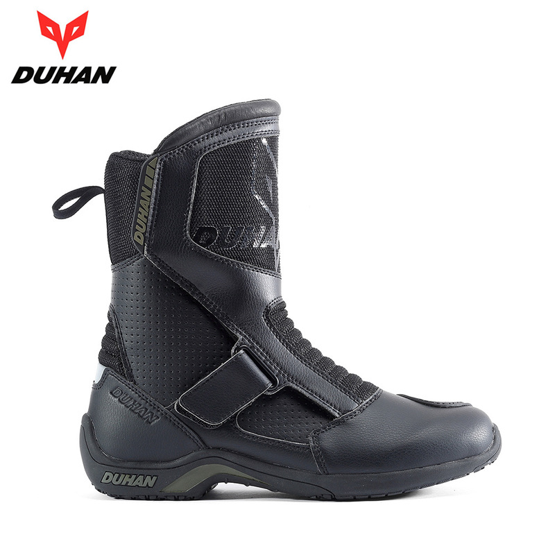 

shoes men's four seasons cross country motorcycle boots racing boots summer breathable motorcycle travel equipment, Black