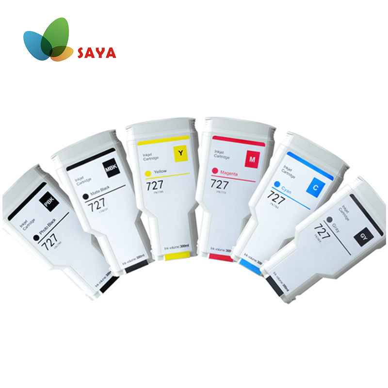

SAYA 727 Compatible Ink Cartridge 300ML For DesignJet T920 T2500 T930 T1530 T2530 T1500 Printer (PBK C M Y GY MBK