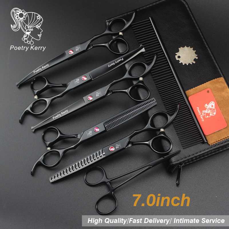 

7 inch pet grooming scissors set straight cut teeth cut fish bone scissors Japan 440c hair care & styling dog