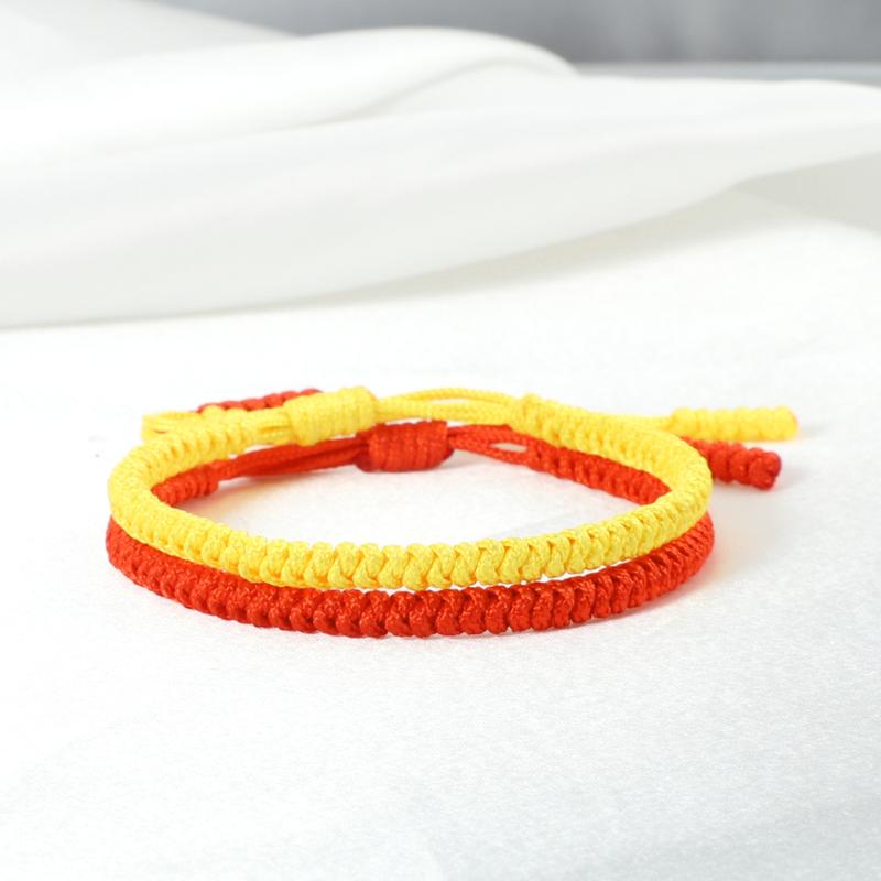

Fashion Red & Yellow Thread Bracelet Charm Lucky Handmade Weave Rope Tibetan Buddhist Bracelet Bangle Lover Jewelry Friend Gift