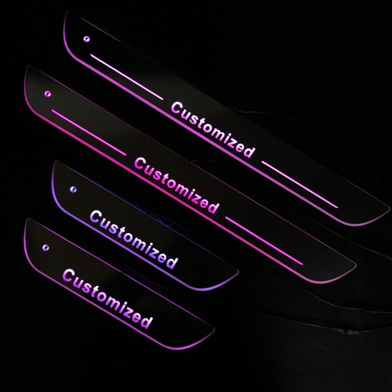 

Express delivery led door sill plate strip welcome light threshold guard protectors for