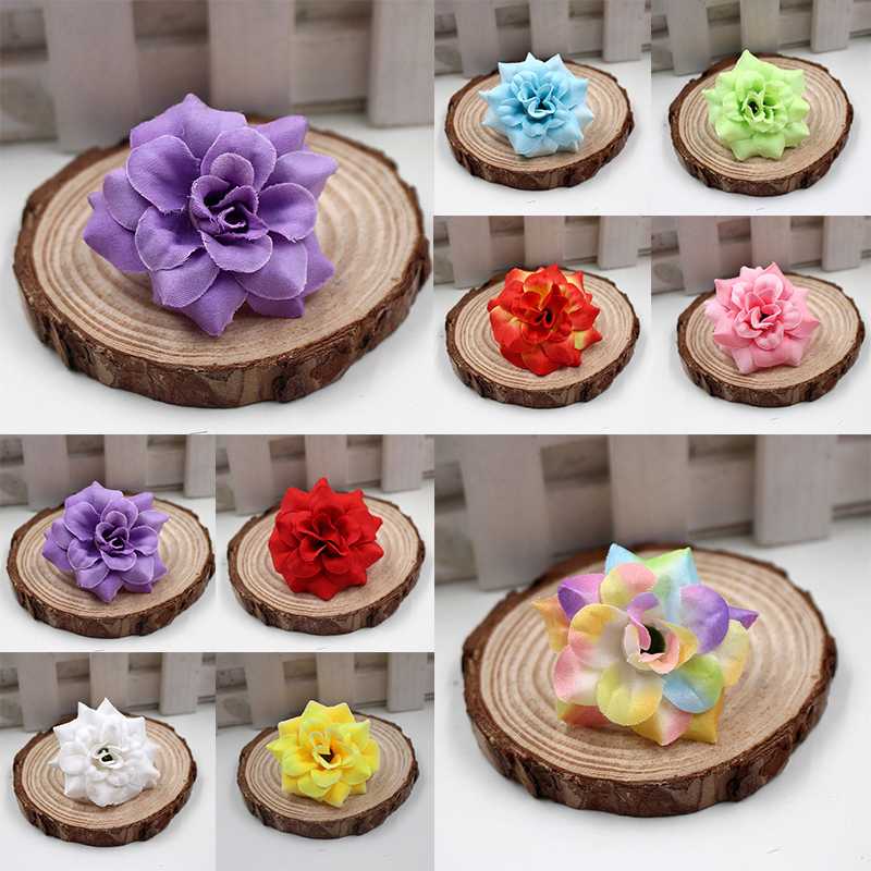 

10pcs/lot Artificial Flowers Silk Rose Head Wedding Decorations For Home Bride Bouquet DIY Headdress Garland Fake Flower Newyear, Multicolor1