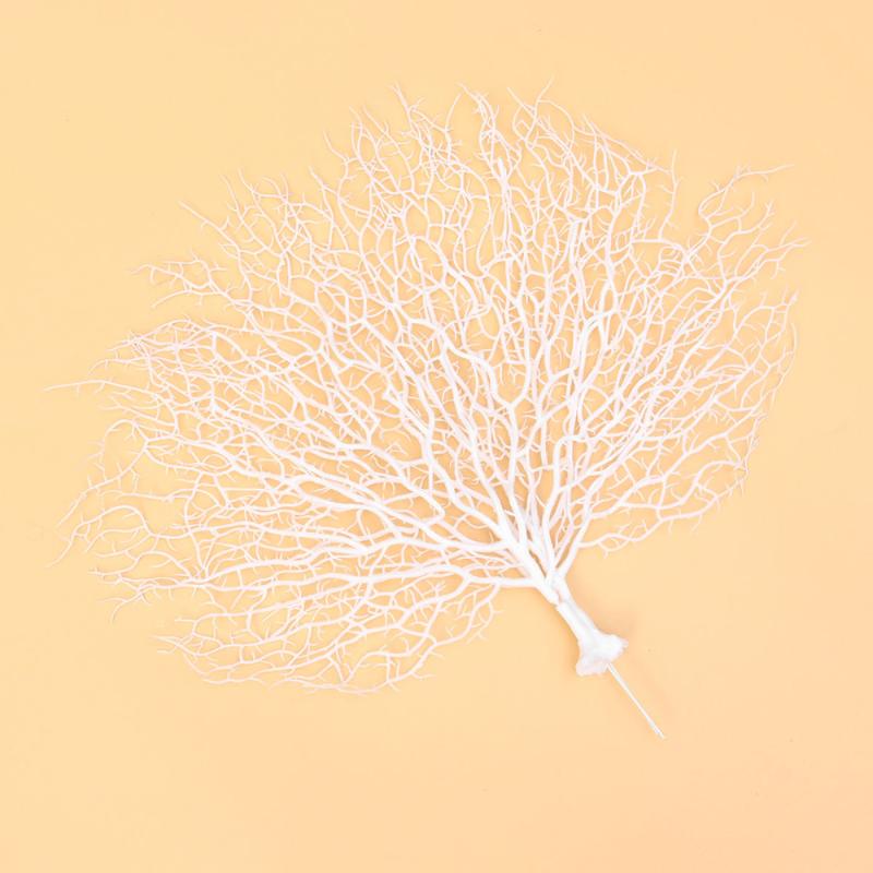 

Decorative Flowers & Wreaths 1pc Plastic Coral Branch Artificial Decoration Landscape Props For Wedding Aquarium Home (White)