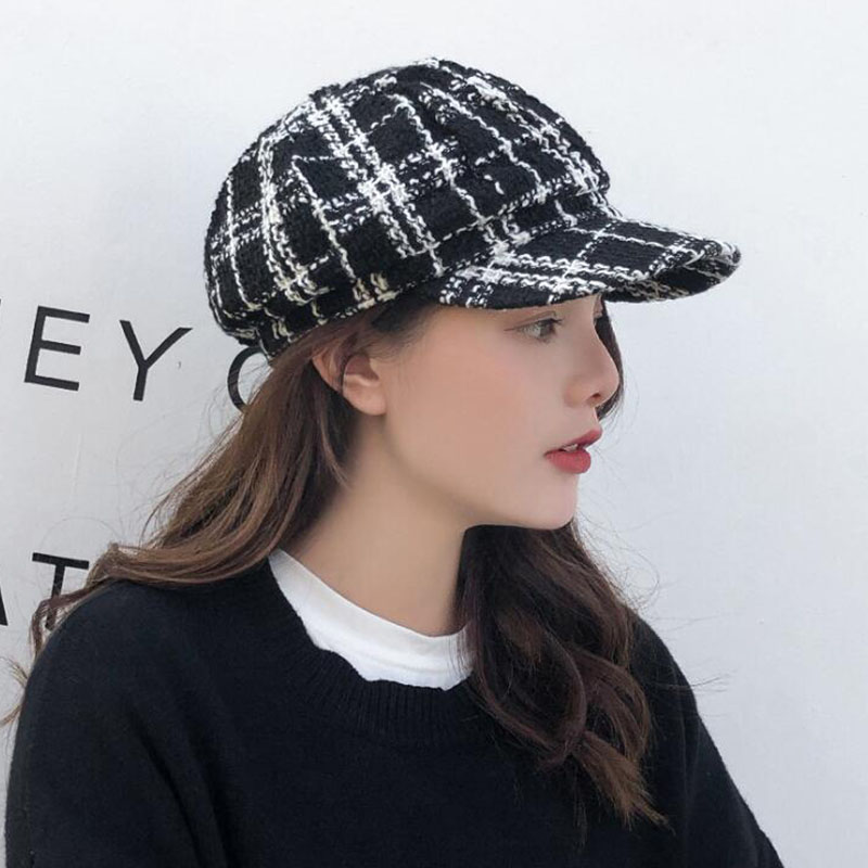 

Wool Beret Hats Women Winter French Hat Girls Solid Color Fashion Autumn Winter Beret Hat For Women Flat Cap Felt Berets, White