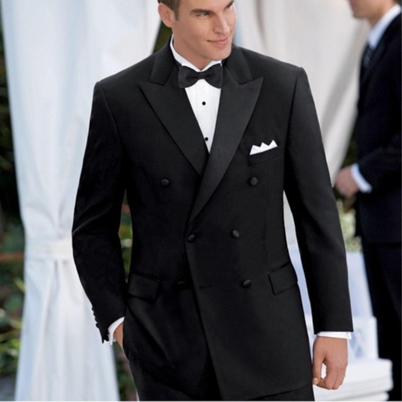 

TPSAADE New gray / black double breasted men's West Slim official wedding men's suit 2 suit jacket men (jackets+pants) 200, As the image
