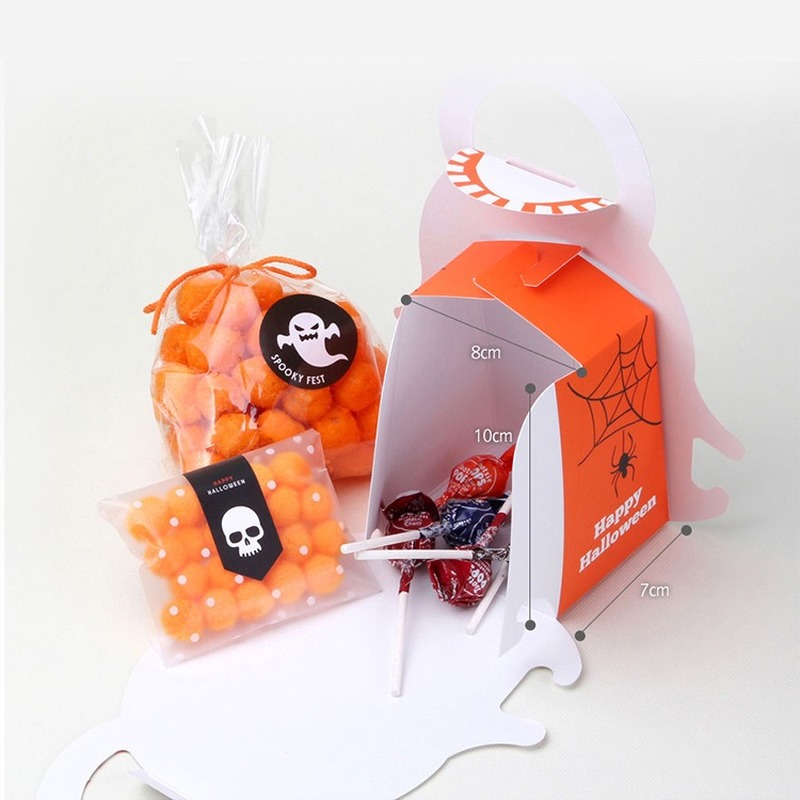 

Hand-held Christmas Halloween Packaging Box Ghost Paper Bag Candy Box Creative Packaging Gift Tray