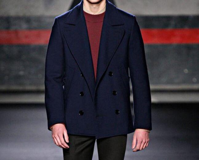 

5XL HOT 2020 Spring Men' New Fashion Long-sleeved double-breasted over-the-shoulder woolen loose-fitting sleeve jacket, Black