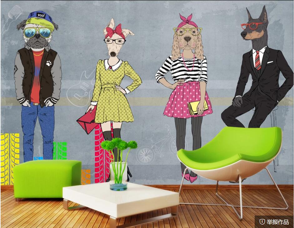 

Custom photo wallpaper mural 3d wall paper Hand drawn abstract animal fashion show background home decor living room wallpaper for walls 3 d, Non-woven wallpaper