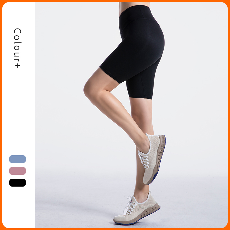

ATSANI Woman Glossy Nude Yoga Pants Women' Cycling Shorts Summer Cycling Clothing Gym Sport Running Slim Leggings, Black