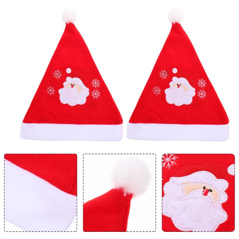 

2Pcs Soft Christmas Hats New Year Santa Claus Hats Christmas Decors (Old Man)
