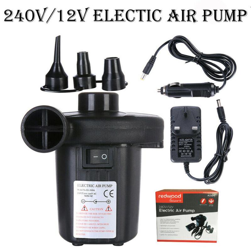 

Inflatable Pump Electric Air Pump Inflator Toys Car Home Inflatables Camping Bed Pool with 3 Nozzles Camping Air Compressor
