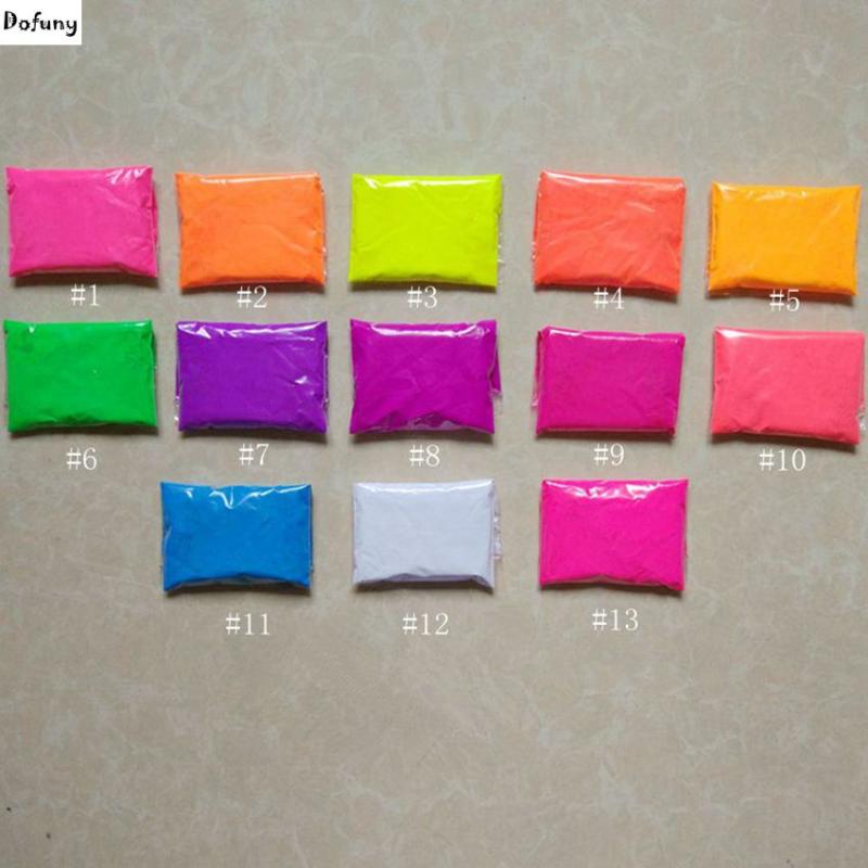 

Mixed 13 colors)130g Fluorescent Powder Fluorescence Pigment for Paint Printing Soap Neon powder for Nail Polish&Painting