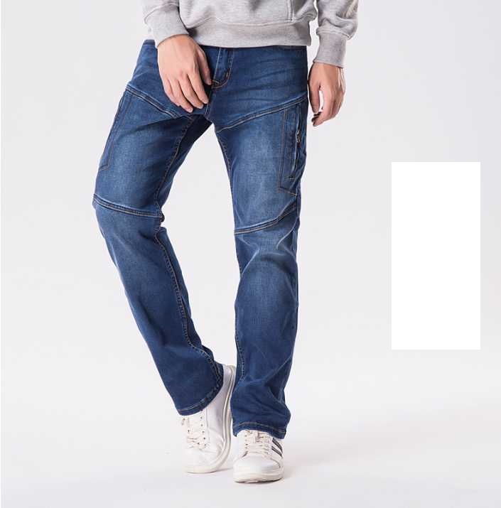 

Autumn and winter jeans male anti-theft loose 7XL 6XL big size elastic straight tooling plus size male casual trousers, Blue 2