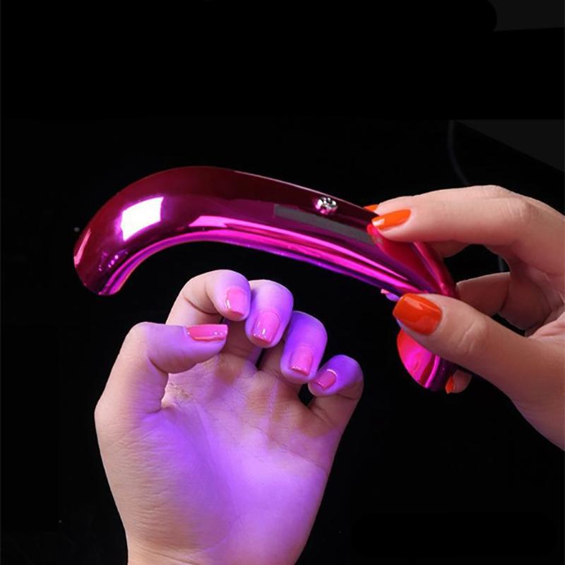 

USB 9W Mini Portable Nail Dryer LED UV Gel Manicure Lamp Salon DIY Nail Polish Lamp 30/60s Timing Gel Varnish Dryer Art, Black