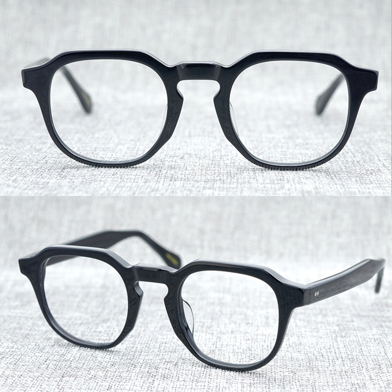 

Zerosun Vintage Eyeglasses Male Acetate Thick Rim Glasses Men Black Tortoise Spectacles for Optical Polygon Janpanese Nerd