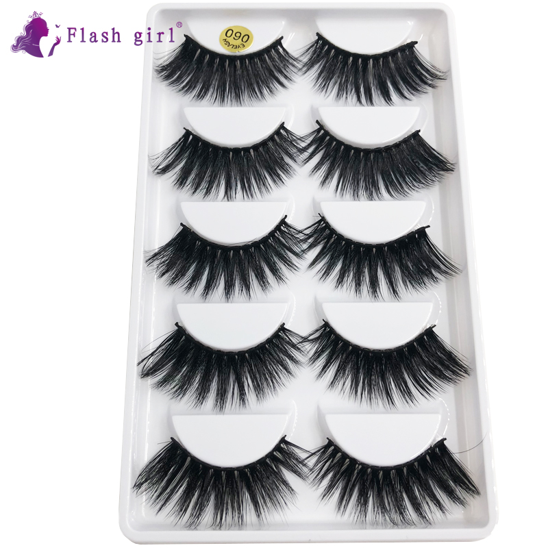 

Flash Girl 5 Pairs Mink Eyelashes False Lashes 3D Fake Eyelash Extension Makeup Cilios Natural Cruelty Free Lash Maquiagem 060