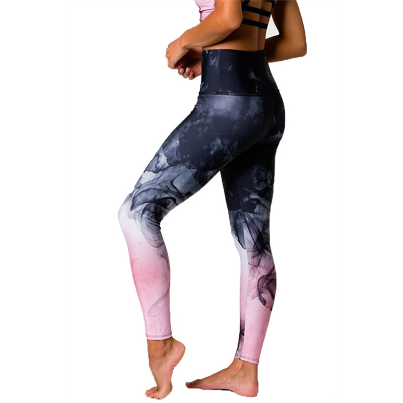 

Digital printed stretch slim sports fitness yoga leggings ladies bulifting high waist workout tight breathable yoga pants, Multi