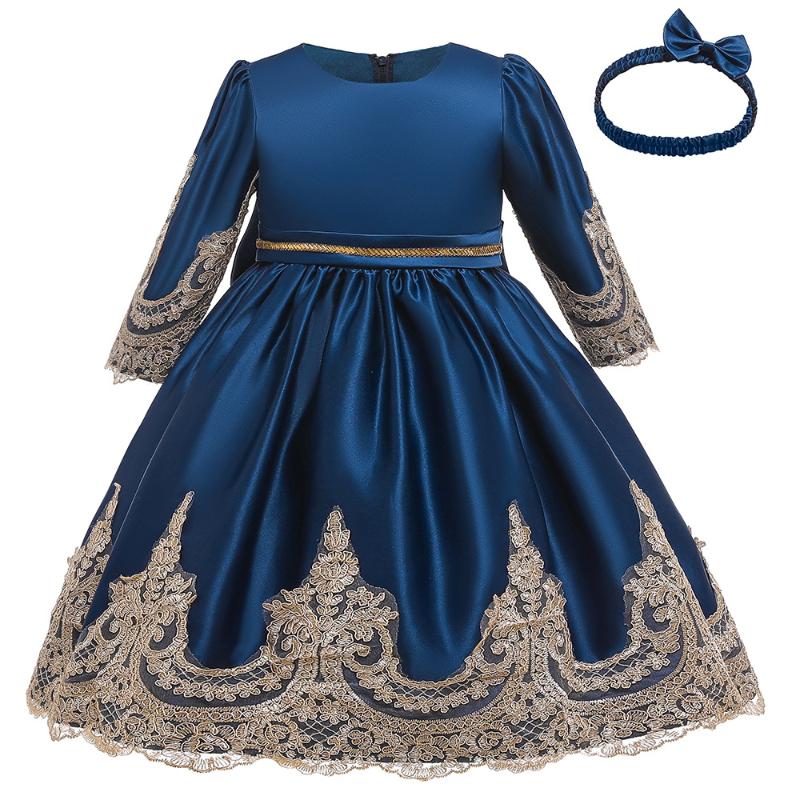 

Girls'Back Hollow Flower Dress Flower Boy High-end Wedding Dress Elegant Girls' Flower-lace Banquet L5180, Red;yellow