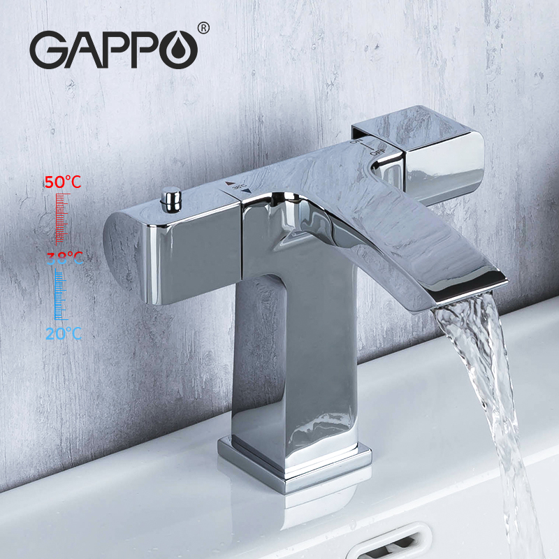 

GAPPO thermostatic mixer tap water basin faucets deck mounted bathroom mixer waterfall washbasin faucet G1007-40