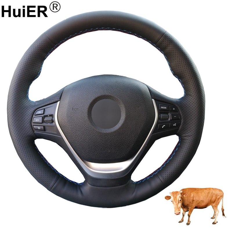 

Hand Sewing Auto Car Steering Wheel Cover Top Cow Leather For BMW 316i 320i 328i 320d F20 F21 F22 F23 F30 F31 F34 F32 F33 F36