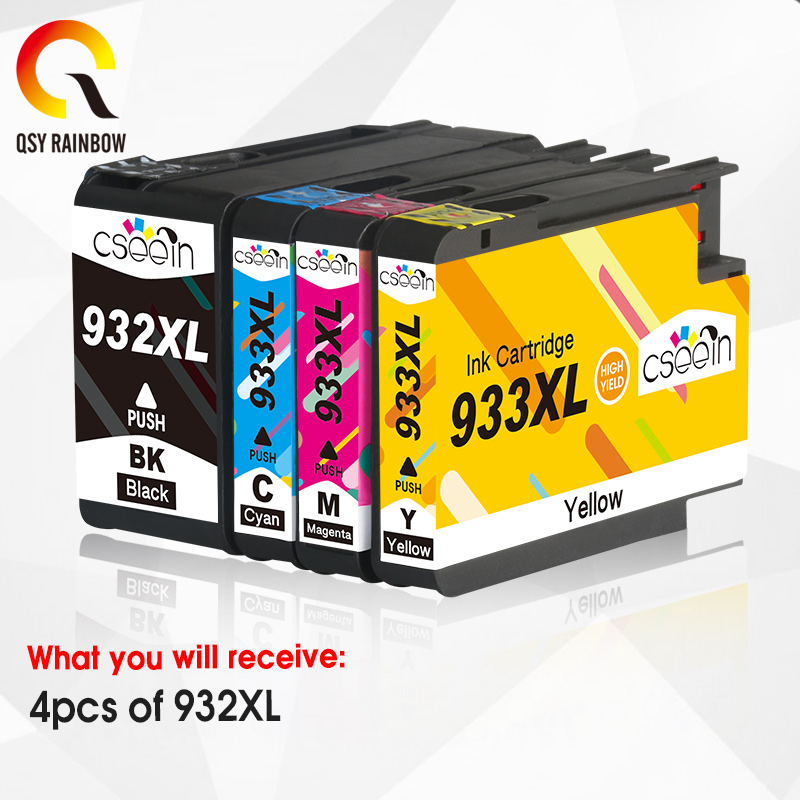 

4PCS 932XL 933 for 932 933XL replacement Ink Cartridge for 932 Officejet 6100 6600 6700 7110 7610 7612 Printer
