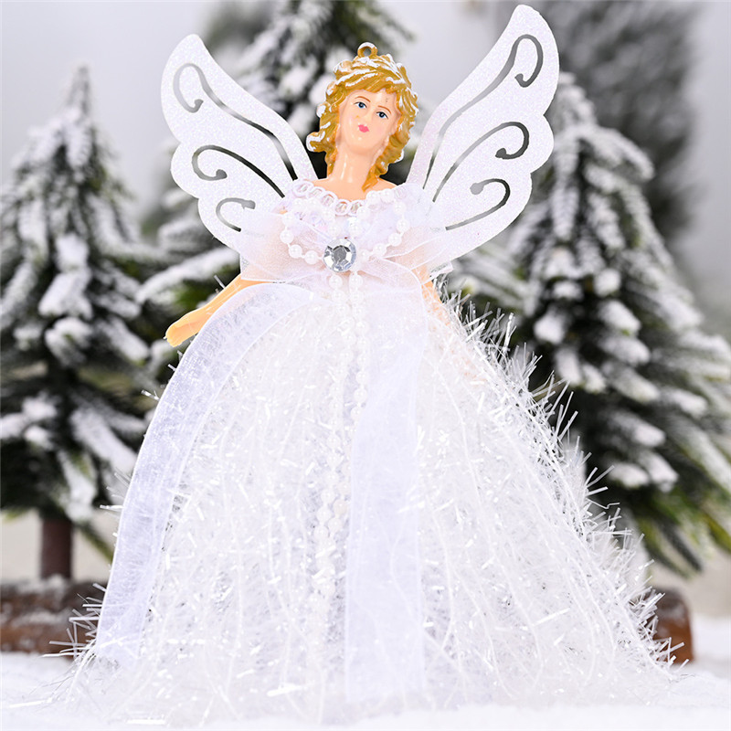 

High Quality Navidad 2020 Christmas Angel Girl Doll Xmas Tree Ornament Noel Decoration for Home Table New Year 2021 Kids Gifts