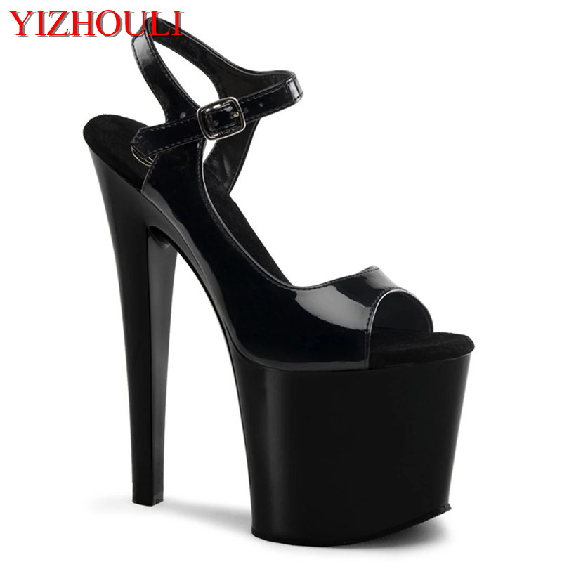 

7 inch, Summer Roman heels, nightclub dance shoes, banquet sexy heels 17 cm sandals, Black