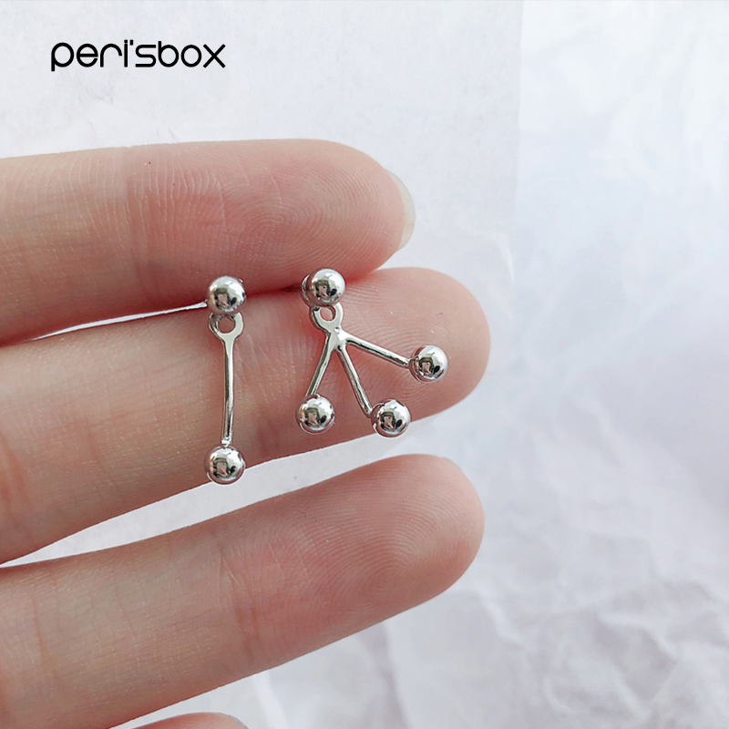 

Peri'sbox 925 Sterling Silver Ball Earjacket Earrings for Women Dainty Tiny Ball Stud Earrings Minimal Front Back Gifts