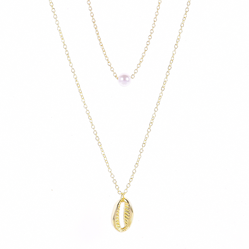 

5pcs Seashell Pearl Choker Necklace Bead Ocean Conch Shell Amulet Collier Coin Pendant Necklaces Jewelry