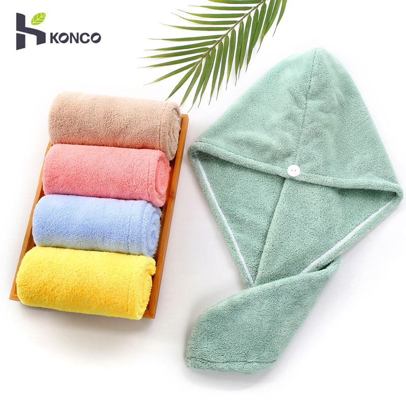 

Microfiber Towel Hair Dry Quick Drying Womens Girls Towel Quick Dry Hair Hat Cap for Man Tools Turban Head Wrap Bathing Tools, Purple