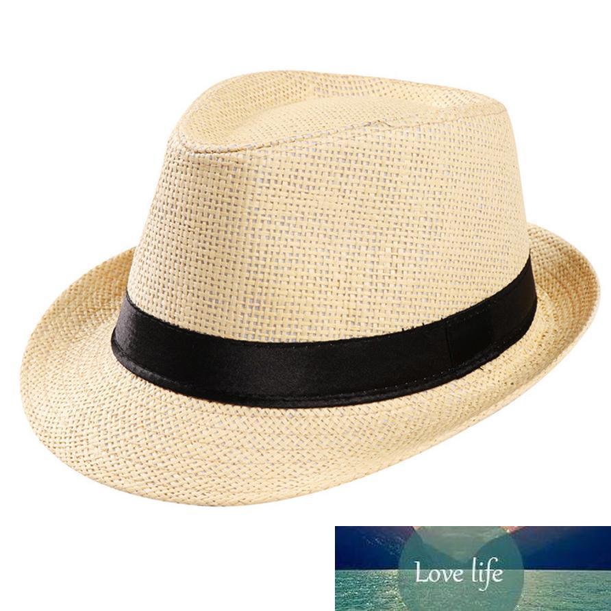 

feitong Hot Unisex Women Men Fashion Summer Casual Trendy Beach Sun Straw Panama Jazz Hat Cowboy Fedora hat Gangster Cap D19011106, Beige