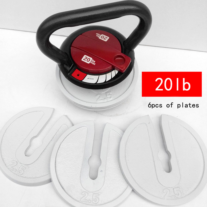 

free shipping gym fitness equipment 20lb weight adjustable adjustable kettlebell body building 40 lb iron kettle bell dumbbell, Red