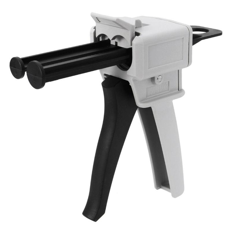 

Manual Caulking Gun Dispenser 50ml 2 Component AB Epoxy Sealant Glue Gun Applicator Glue Adhensive Squeeze Mixed 2:1