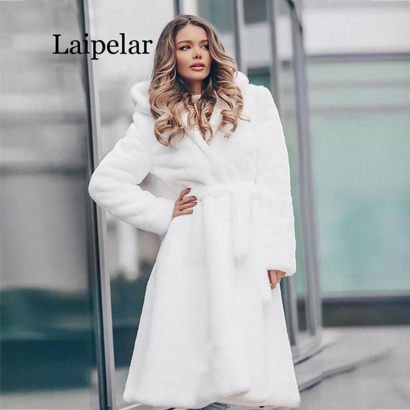 

Laipelar Coats Women Plus Size Short Faux Outerwear Warm Furry FauxLong Streetwear Fashion New Coats And Jackets Women 2020, Ivory