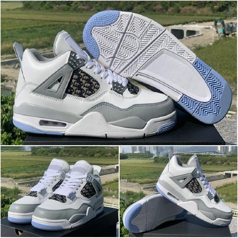 

2020 New 4s IV Mens Basketball Shoes Jumpman 4 D White Grey Brown Man Sports Trainers Athletics Sneakers des Chaussures Zapatos Size 13, 01