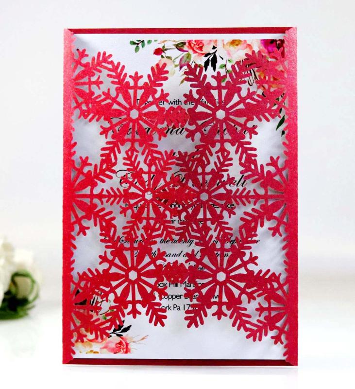 

Wedding Invitation Card Hollow Snowflake Elegant Wedding Party Supply