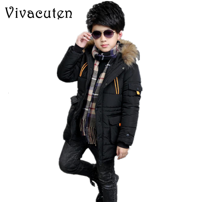 New Boys Winter Jacket Children Thicken Warm Hooded Cotton Down Padded Coat Kids Fur Collar Snow Quilted Outwear Clothes ZF05-image-572947744